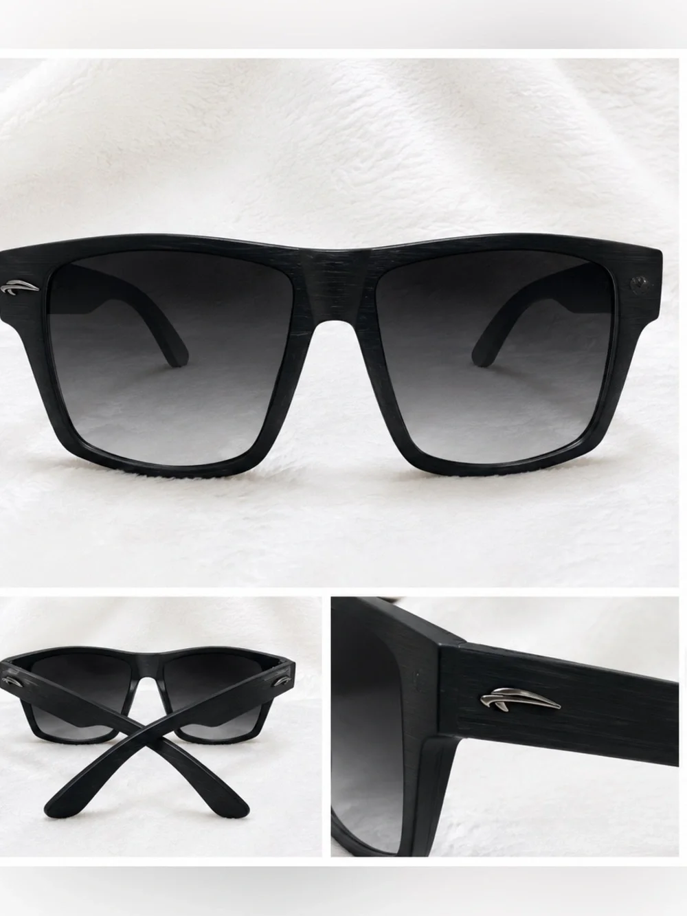 Matte Black Square Sunglasses with Gradient Lenses